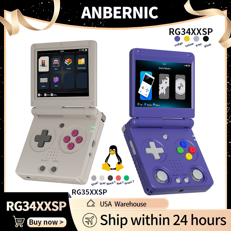 Retro Gaming Linux - Anbernic RG34XXSP RG35XXSP وحدة تحكم ألعاب