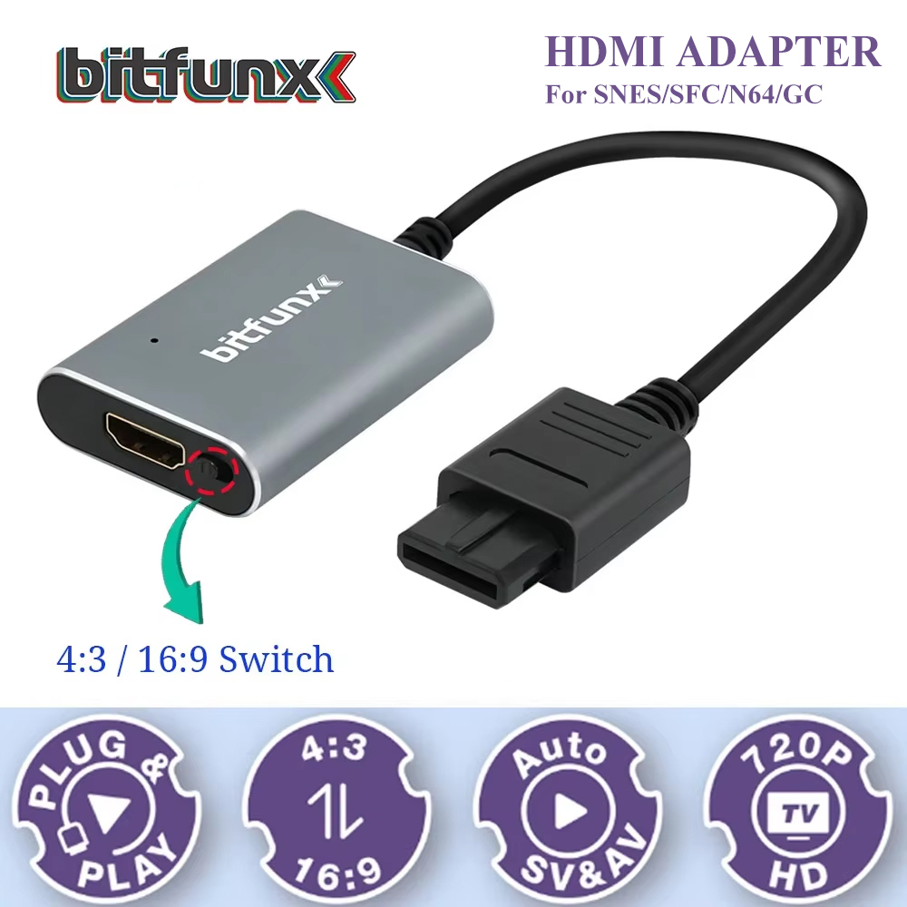 Retro Gaming Handheld - محول فيديو Bitfunx 720P Svideo /