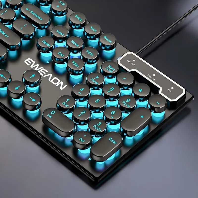 Retro Gaming Laptop - مجموعة لوحة مفاتيح وماوس بتصميم ريترو