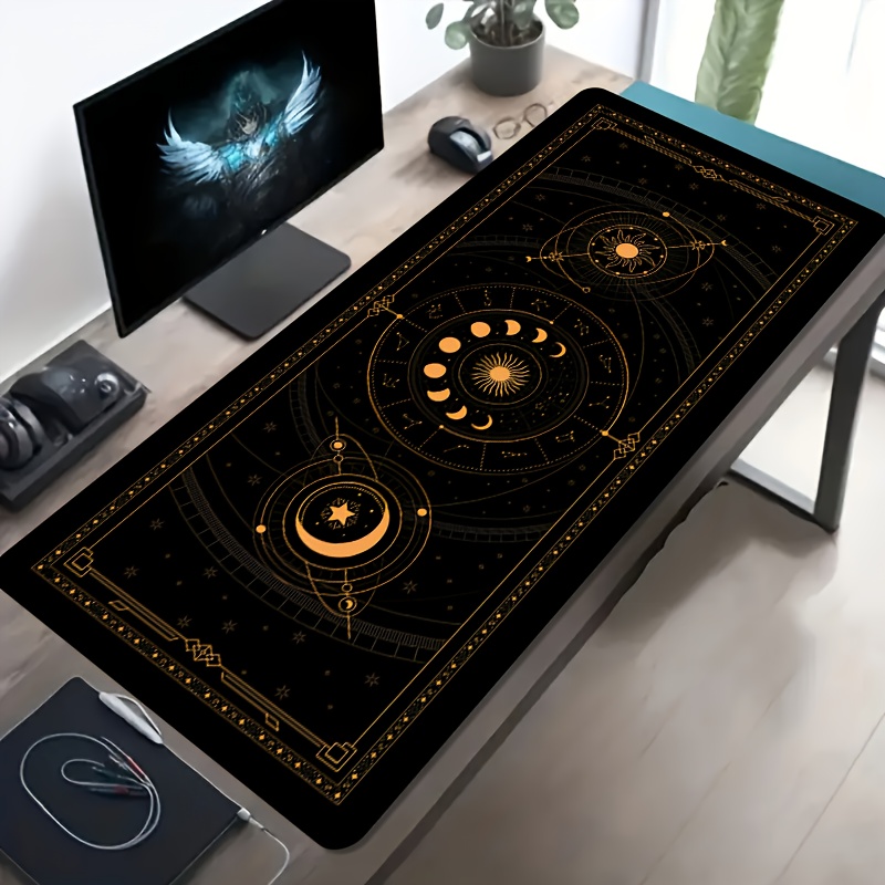 Retro Gaming Desk Setup - سجادة مكتب كبيرة بتصميم الأبراج الفلكية