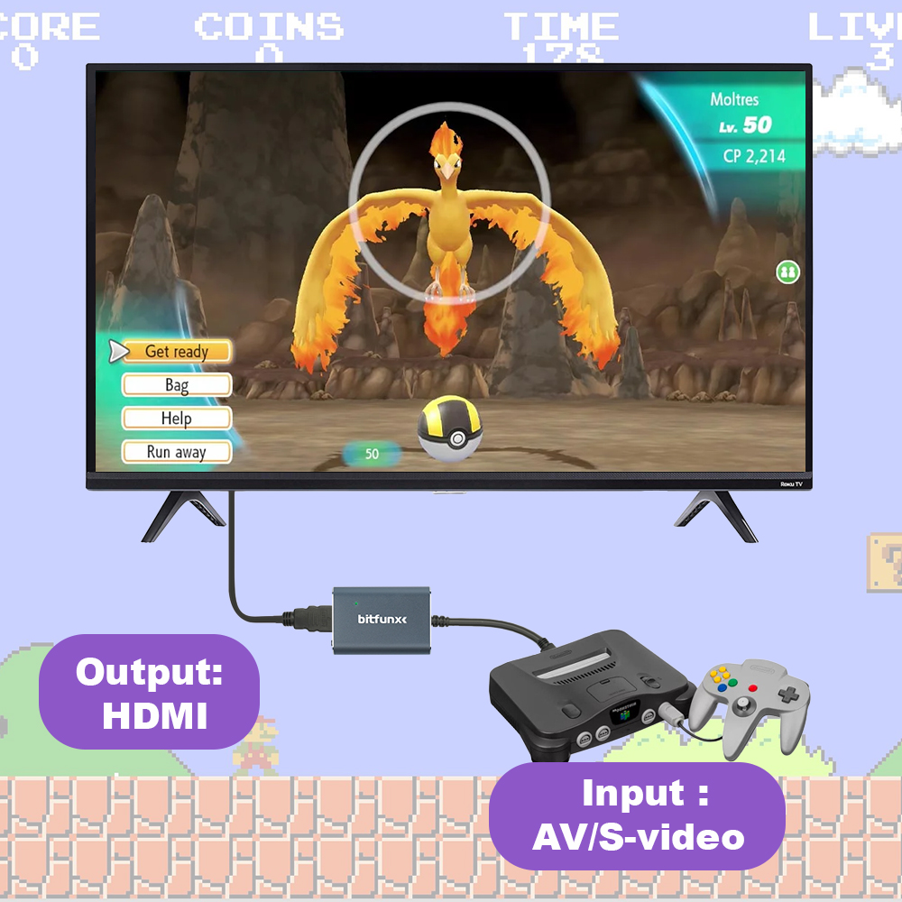 محول فيديو Bitfunx 720P Svideo - مراجعة Retro Gaming Handheld وسعره