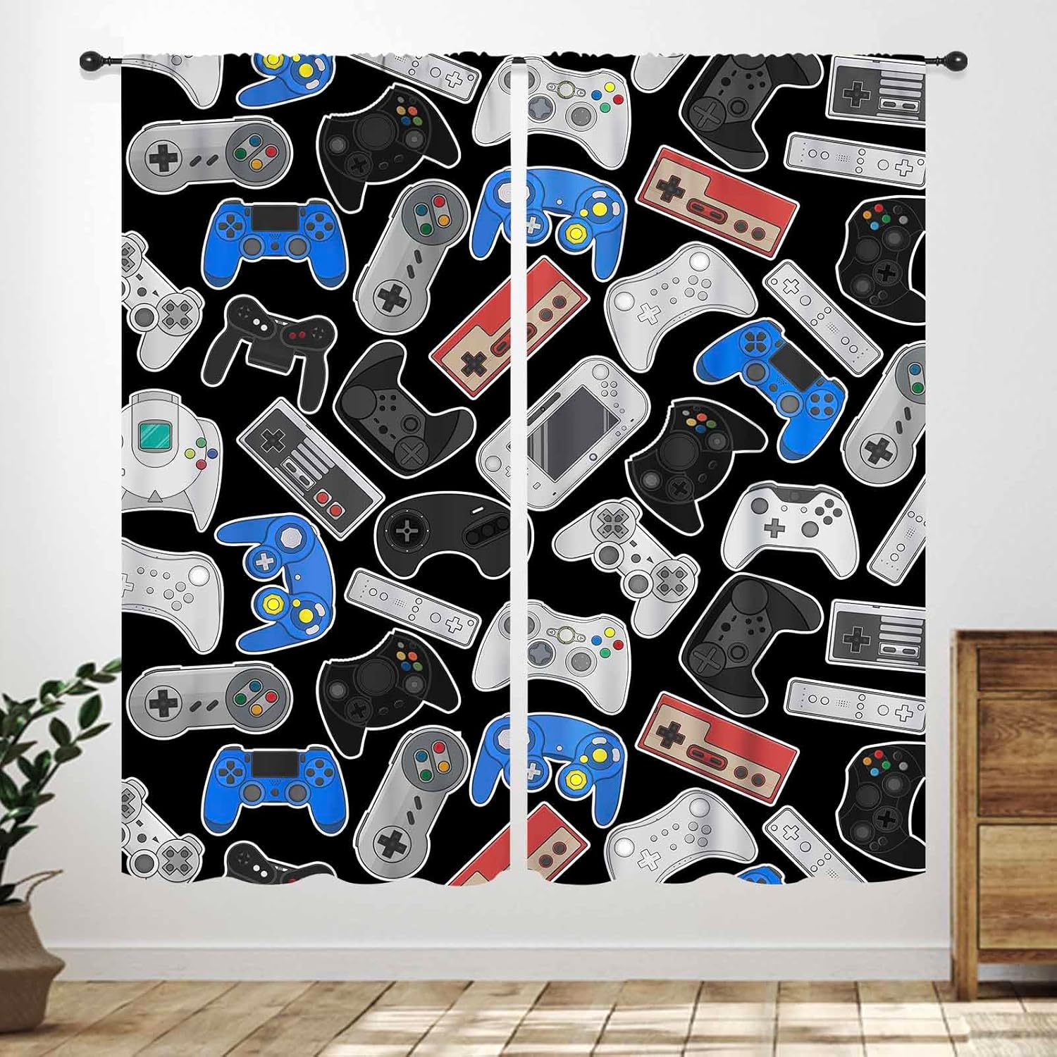 ستائر بتصميم أجهزة التحكم الكل - مراجعة Background Retro Gaming وسعره